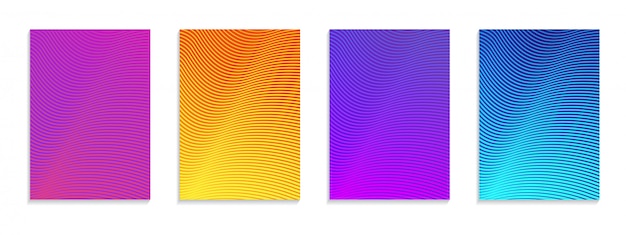 Vector colorful halftone gradients cover set