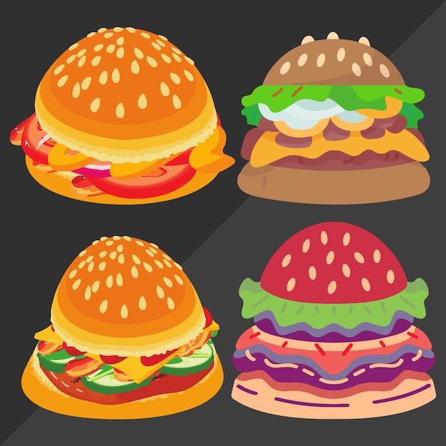 Colorful hamburger design