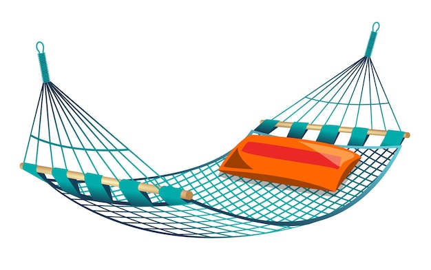 colorful hammock on beach isolated