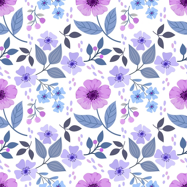 Colorful hand draw flowers seamless pattern for fabric textile wallpaper.