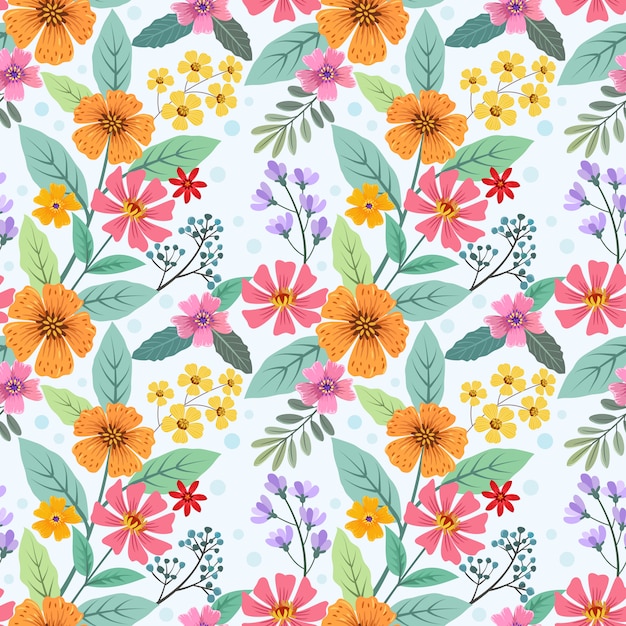 Modello senza cuciture di fiori colorati disegnare a mano