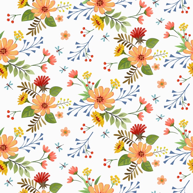 Premium Vector  Floral seamless pattern, cute spring background