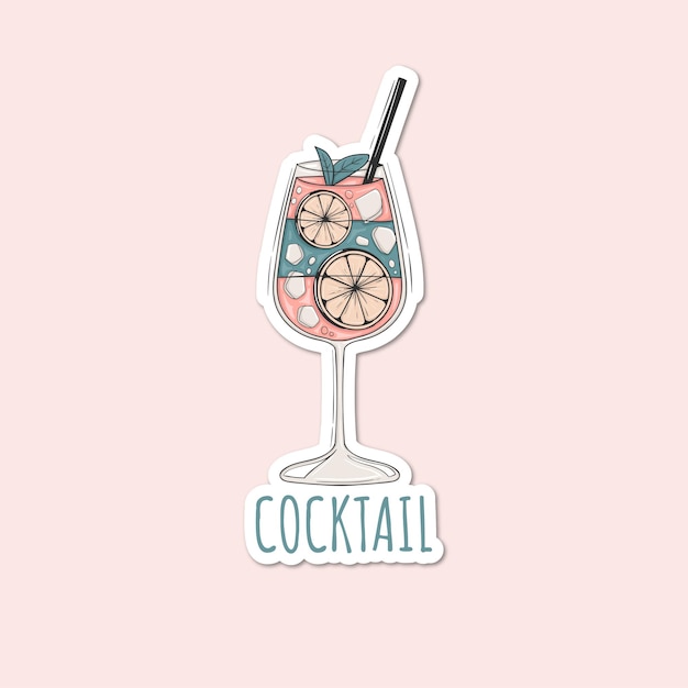 Adesivi colorati per cocktail disegnati a mano