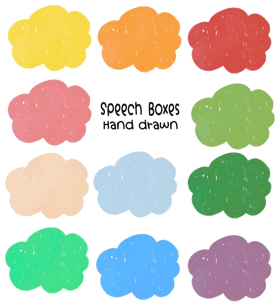 Colorful hand drawn speech bubble box