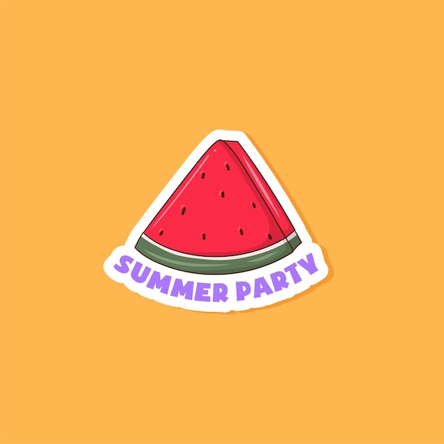Colorful hand drawn summer sticker