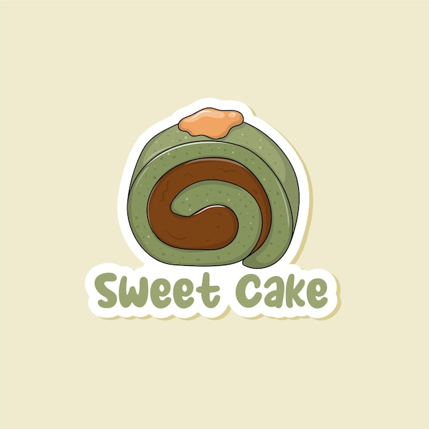 Vector colorful hand drawn sweet cake sticker