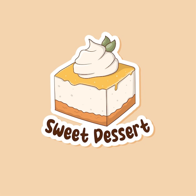 Colorful hand drawn sweet dessert sticker