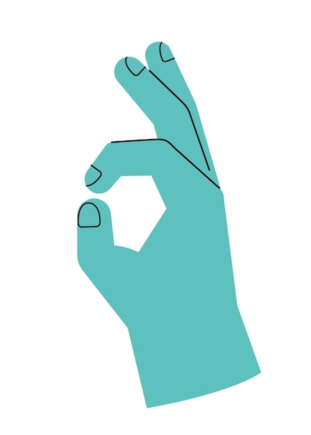 Vector colorful hand showing gesture