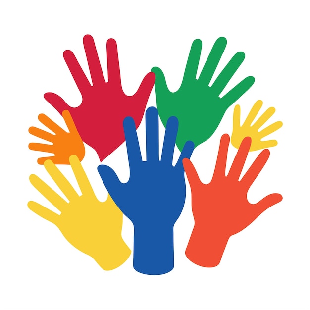 Colorful Hands Vector Illustration Collection