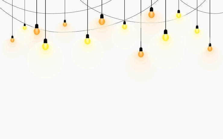 Vector colorful hanging light bulb decoration