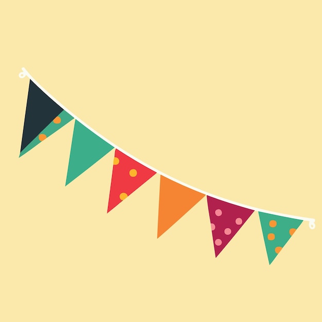 Colorful hanging pennants decorations