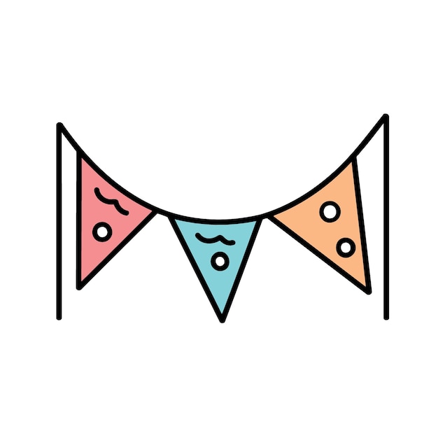 Colorful hanging pennants decorations