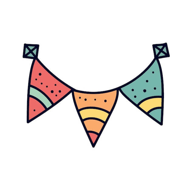 Colorful hanging pennants decorations
