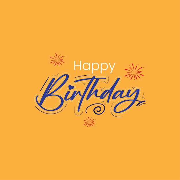 Colorful Happy Birthday Illustration in Simple Minimal Style Happy Birthday Wish text vector