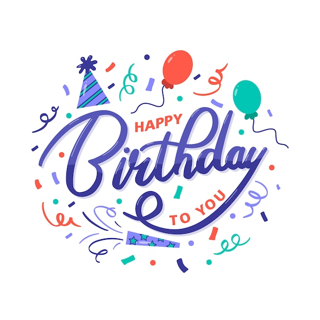 Vector colorful happy birthday to you greeting