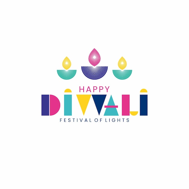 Colorful Happy Diwali festival vector