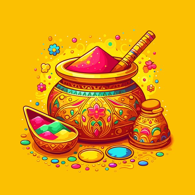 Vector colorful happy holi background design for color festival of india celebration greetings