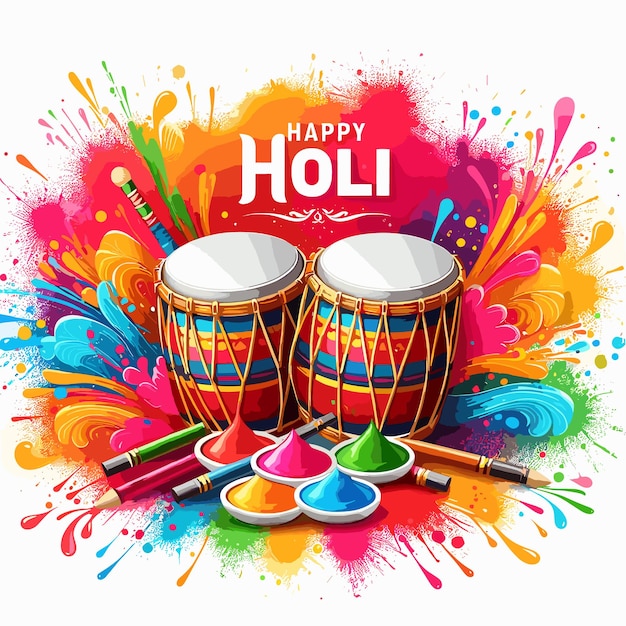 colorful Happy Holi background design for color festival of India celebration greetings