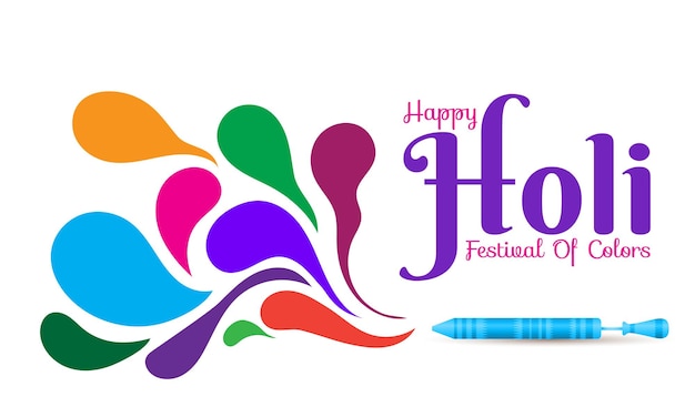 красочный счастливый холи индуистский праздник празднование приветствия с цветом брызг вектор