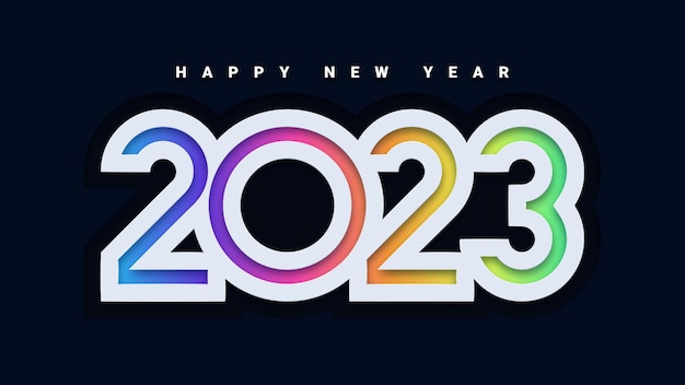 Colorful happy new year 2023 poster background