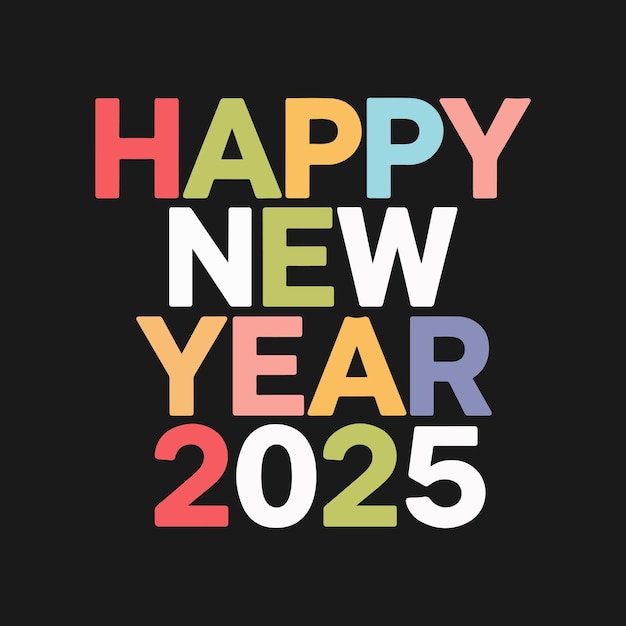 colorful happy new year 2025 greeting card