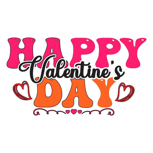 Premium Vector  A colorful happy valentine's day message with hearts and  the words happy valentine's day.