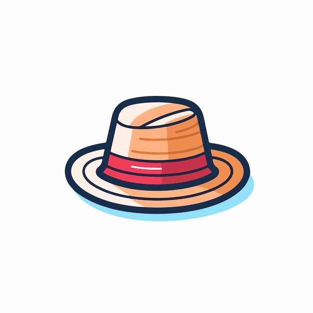 A colorful hat with a red stripe