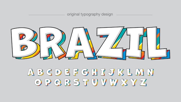 colorful header cartoon typography