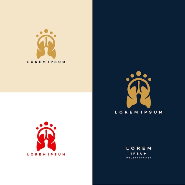 カラフルな健康な肺のロゴデザインベクトル、肺の人々のロゴ、デザインコンセプト、ロゴ、テンプレートのロゴタイプ要素