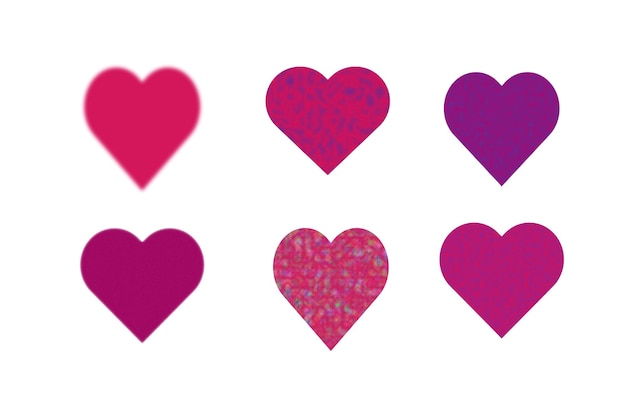 Vector colorful heart collection set