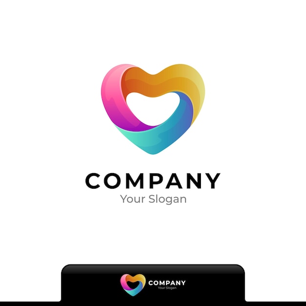 Colorful heart logo template