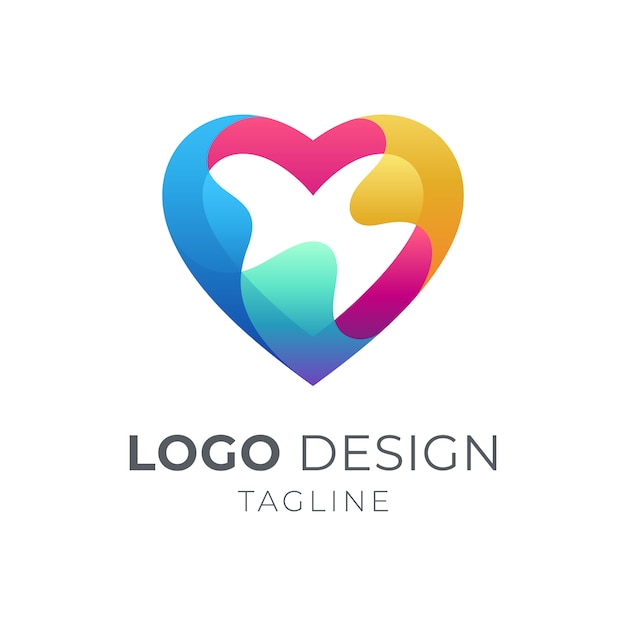 Colorato cuore / amore logo design