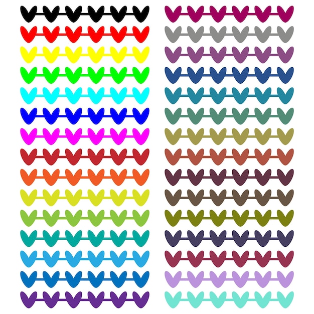 Colorful hearts borders