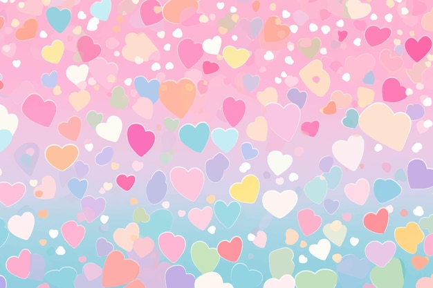 Vector colorful hearts pattern background