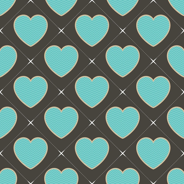 Vector colorful hearts pattern with geometric shape. valentines day background for holiday template. creative and luxury style illustration