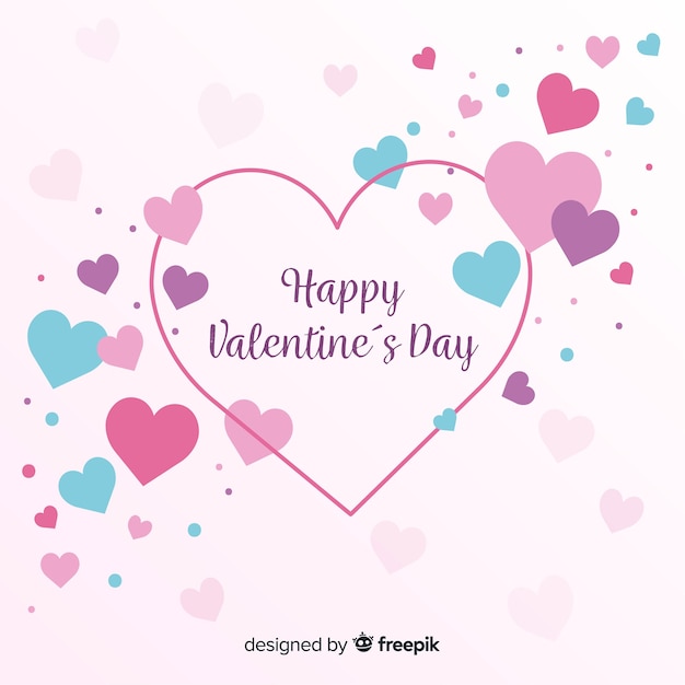 Colorful hearts valentine's day background