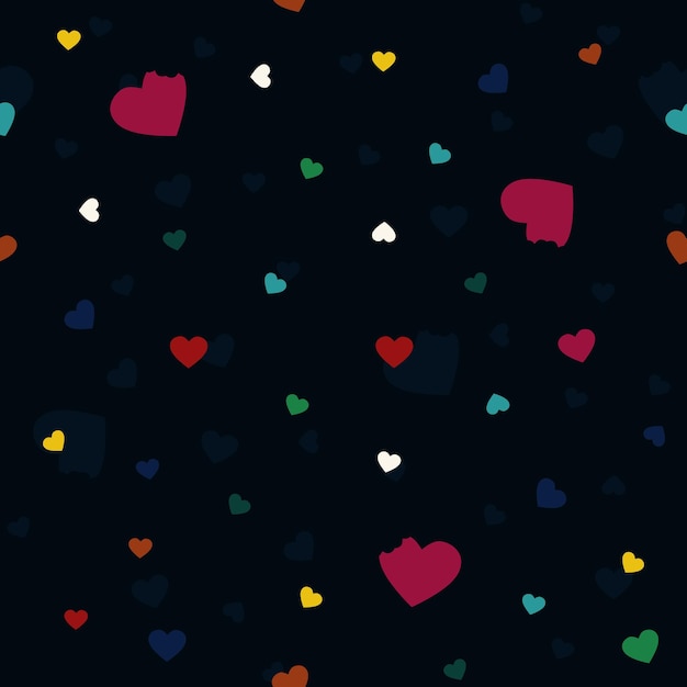 Colorful hearts vector background