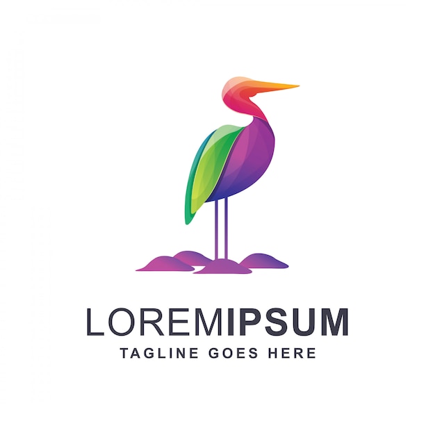 colorful heron logo