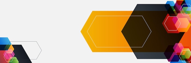 다채로운 육각 배너 배경입니다. 벡터 추상적인 그래픽 디자인 배너 패턴 배경 템플릿입니다.