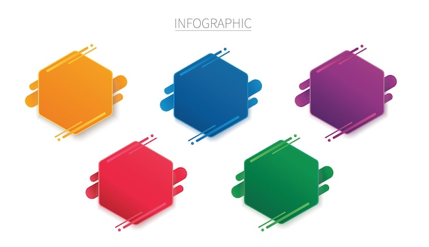 Colorful hexagon infographic template with options