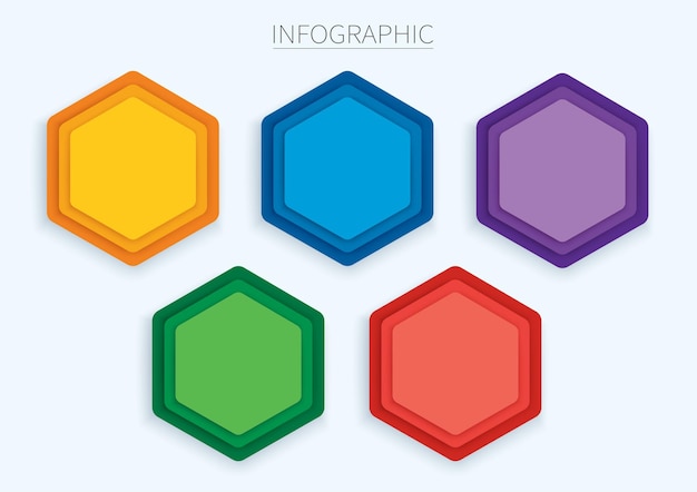 Красочный шестиугольник инфографики вектор шаблон