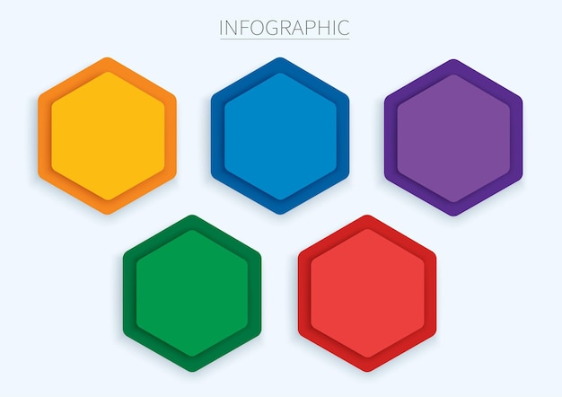 Colorful hexagon infographic vector template