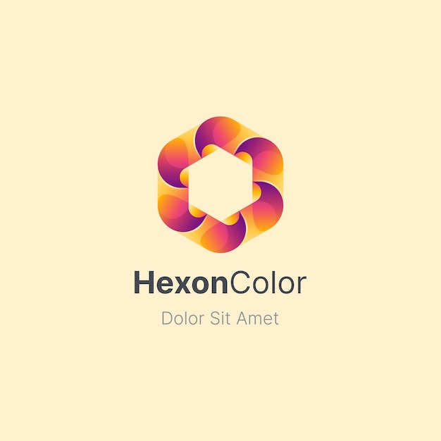 Colorful hexagon with smooth gradient logo