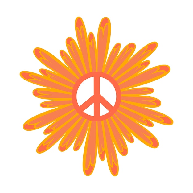 Colorful hippie daisy flower vector isolated illustration