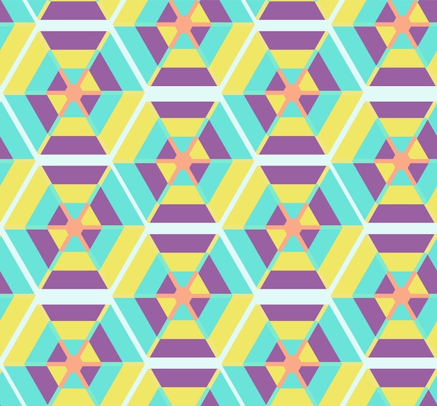 Colorful hipster polygons seamless pattern with ethnic tribal rhomb trapeze and triangle motif