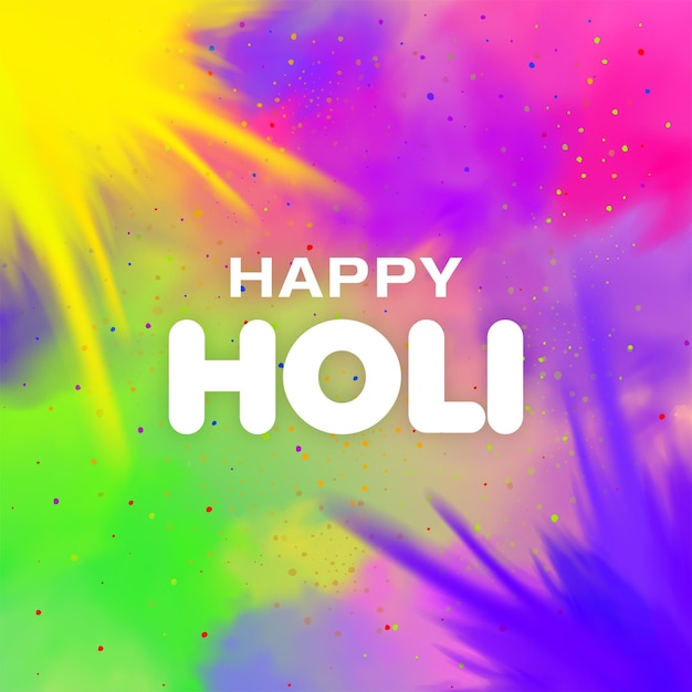 Vector colorful holi greeting festival of colors happy holi