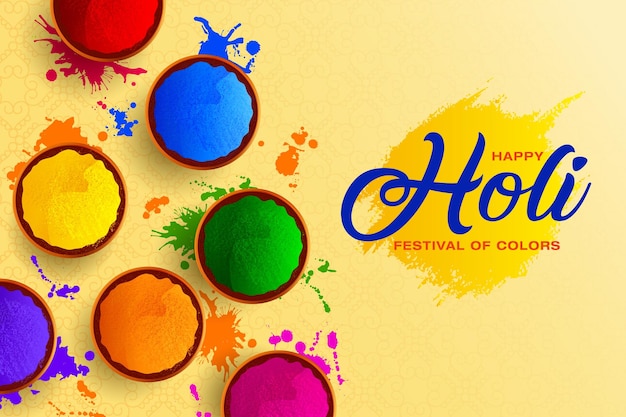 Vector colorful holi greeting festival of colors