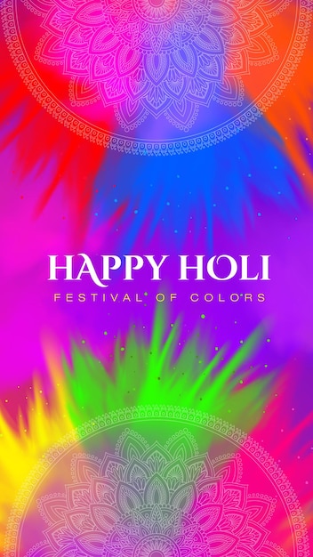 Vector colorful holi greeting festival of colors