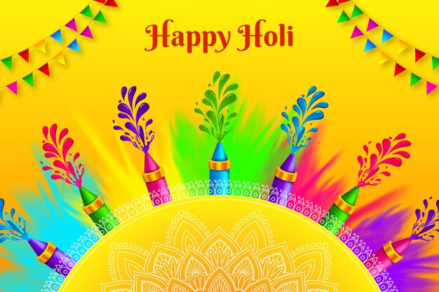 Colorful holi greeting festival of colors