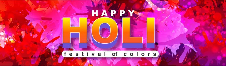 Vector colorful holi party website or mobile app banner design